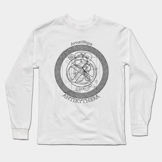 Antikythera Mechanism Drawing Long Sleeve T-Shirt by cartogram